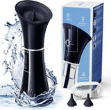KAUGIC Upgraded Ear Wax Removal with One-Piece Waste Tank, Safe Ear Cleaner with Smart Water Temperature Sensor, Effective Ear Irrigation Kit with 4 Pressure Levels & USB-C Cable, IPX7, Black
