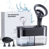 Electric Ear Wax Removal Tool, Water Powered Ear Cleaner, Ear Irrigation Kit with Sewage System and 4 Clean Mode, Safe and Effective Earwax Removal Kit for Adults & Kids with 3 Ear Tips - Black