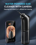 KAUGIC Water Powered Ear Cleaner with Camera, Electric Ear Wax Removal Tool with 4 Modes for Adults with 10 Ear Tips, FSA HSA Eligible