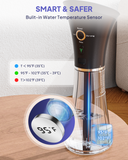 Upgraded Ear Wax Removal with One-Piece Waste Tank, Safe Ear Cleaner with Smart Water Temperature Sensor, Effective Ear Irrigation Kit with 4 Pressure Levels & USB-C Cable, IPX7, Black