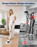 KAUGIC Elektrische Reinigungsbürste Bad, kabellos, 9 Köpfe für Bad,Küche，2500 mAh Akku, 90 Min Laufzeit, 2 Geschwindigkeiten und 30 bis 127 cm Griff für Dusche, Fliesen, Fugen und Boden