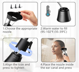 Smirodi Electric ear wash, large capacity water tank design, multiple adjustable water pressures, powerful cleaning, matching replacement soft earplugs, long-lasting battery life (black and white)