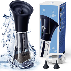 Upgraded Ear Wax Removal with One-Piece Waste Tank, Safe Ear Cleaner with Smart Water Temperature Sensor, Effective Ear Irrigation Kit with 4 Pressure Levels & USB-C Cable, IPX7, Semi-Transparent