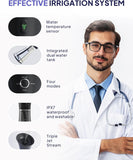 KAUGIC Upgraded Ear Wax Removal with One-Piece Waste Tank, Safe Ear Cleaner with Smart Water Temperature Sensor, Effective Ear Irrigation Kit with 4 Pressure Levels & USB-C Cable, IPX7, Semi-Transparent