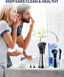 KAUGIC Upgraded Ear Wax Removal with One-Piece Waste Tank, Safe Ear Cleaner with Smart Water Temperature Sensor, Effective Ear Irrigation Kit with 4 Pressure Levels & USB-C Cable, IPX7, Semi-Transparent