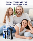 Upgraded Ear Wax Removal with One-Piece Waste Tank, Safe Ear Cleaner with Smart Water Temperature Sensor, Effective Ear Irrigation Kit with 4 Pressure Levels & USB-C Cable, IPX7, Black