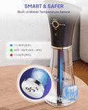 KAUGIC Upgraded Ear Wax Removal with One-Piece Waste Tank, Safe Ear Cleaner with Smart Water Temperature Sensor, Effective Ear Irrigation Kit with 4 Pressure Levels & USB-C Cable, IPX7, Semi-Transparent