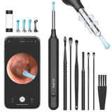 Yumika Ear Wax Removal Tool, Ear Cleaner with 1080P HD Camera, Ear Cleaner Kit with 7 PCS Ear Set, Wireless Otoscope with 6 Lights, Ear Wax Removal Kit for iPhone, iPad, Android Smart Phones（Black）