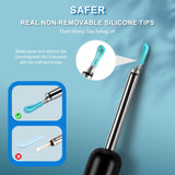 Yumika Ear Wax Removal Tool Camera - R1 Upgraded Anti-Fall Off Eartips Ear Cleaner with Camera, Wireless Otoscope with 1080P HD Waterproof Ear Camera, Earwax Removal Kit for iPhone, Android, Black