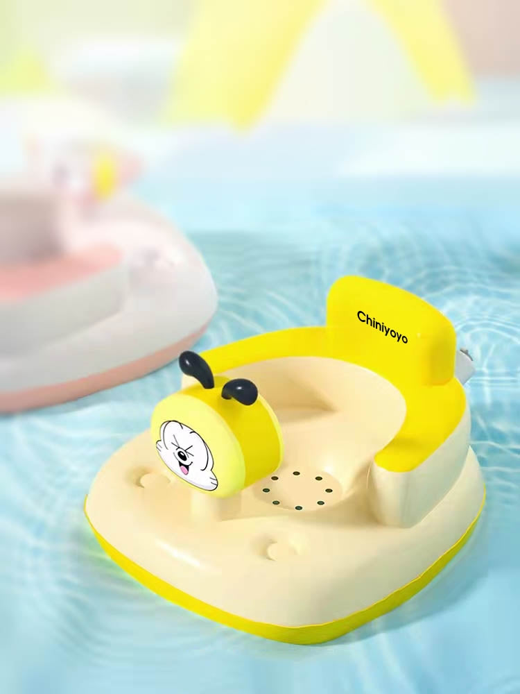 Chiniyoyo Baby Children's Inflatable Bath Stool Learning Chair Portable Baby Learning Seat Inflatable Bath Chair PVC Sofa Shower Stool for Play